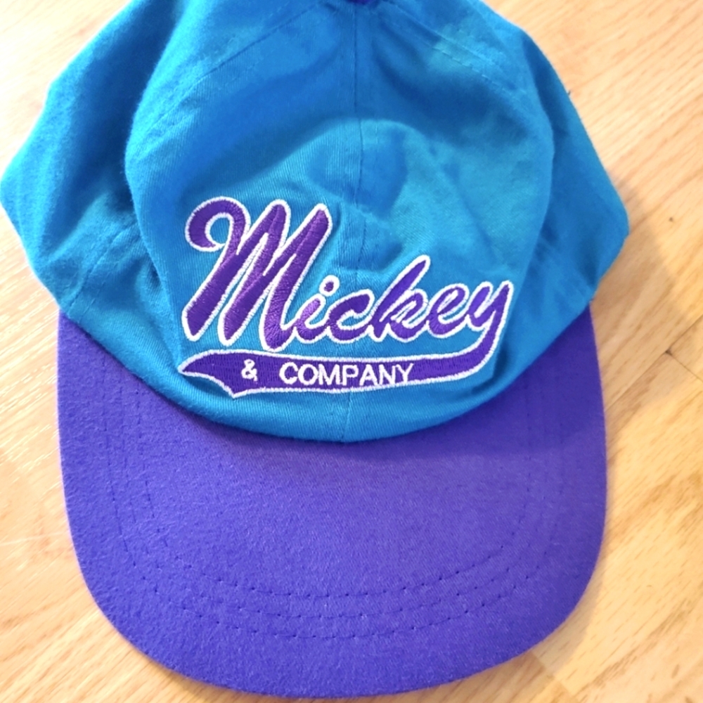 Disney vintage mickey mouse baseball hat ball cap blue and purple y2k 90's